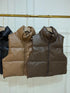 Leather Half Sleeves Puffer Jacket